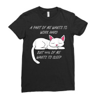 Lazy Cat Funny Kitty Work Office Excuse T Shirt Ladies Fitted T-shirt | Artistshot