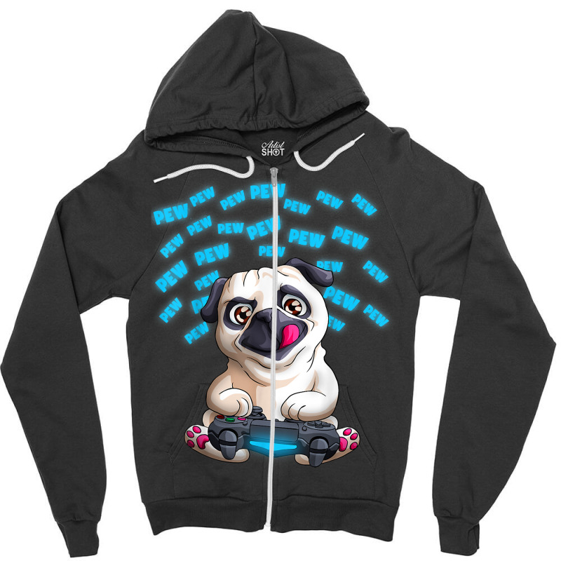 Pew Gamer Pug Funny Pewpewpew Video Gaming Pugs Gift T Shirt