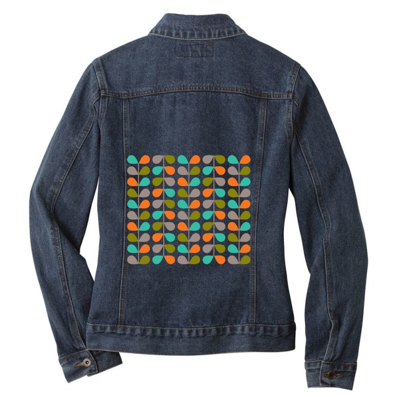 Mid Century Modern Leaves Ladies Denim Jacket by pitulikur.duapuluhtujuh | Artistshot