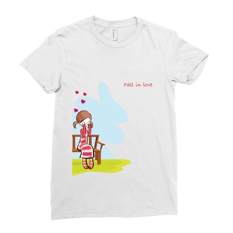 Fall In Love Ladies Fitted T-Shirt by tshiart | Artistshot