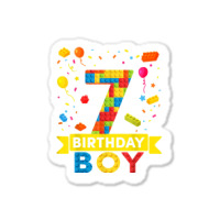 7 Year Old Building Blocks 7th Birthday Boy Sticker | Artistshot