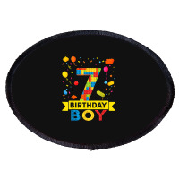 7 Year Old Building Blocks 7th Birthday Boy Oval Patch | Artistshot