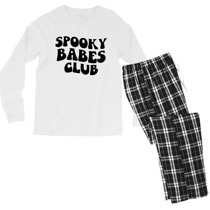 Kids Spooky Babes Club Groovy Retro Men's Long Sleeve Pajama Set | Artistshot