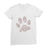 Paw Print In Modern Paisley Outline Design Ladies Fitted T-shirt | Artistshot