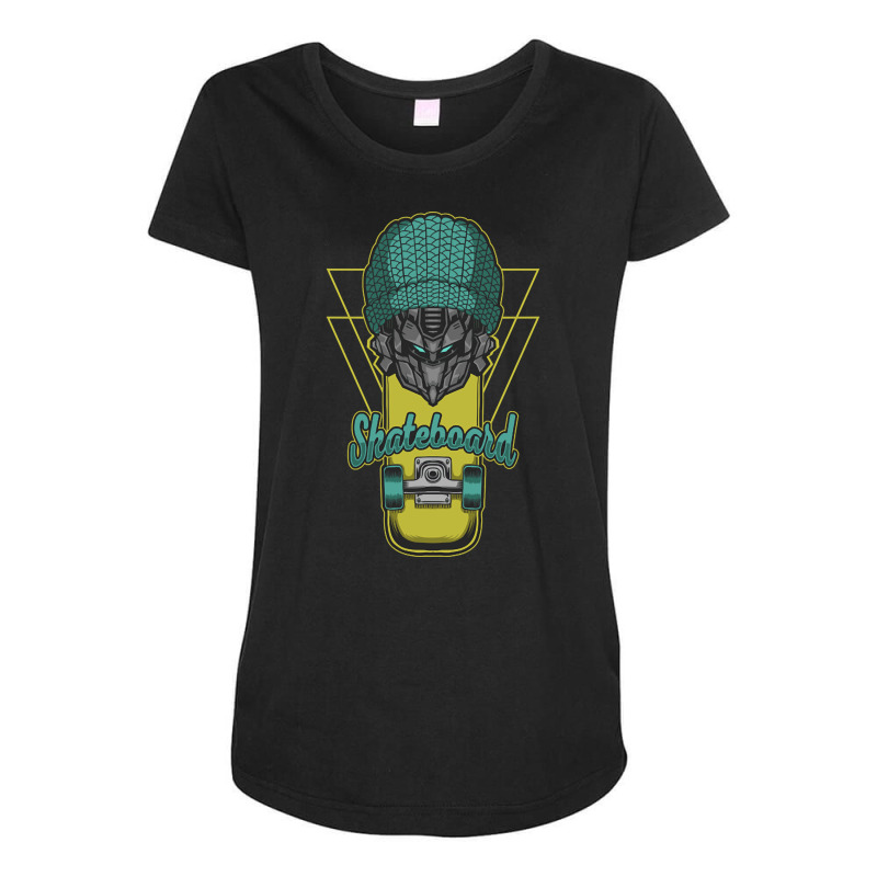 Urban Robot Skater, Urban Robot Skater Art, Urban Robot Skater Paintin Maternity Scoop Neck T-shirt by SHLUFFYI | Artistshot