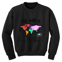 The World Is A Cat Playing With Australia Youth Sweatshirt | Artistshot