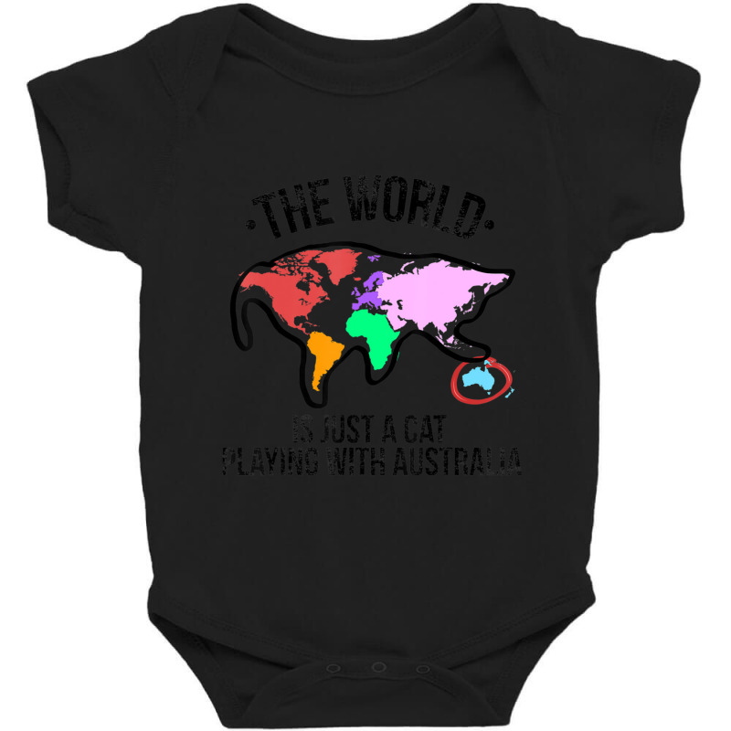 The World Is A Cat Playing With Australia Baby Bodysuit | Artistshot