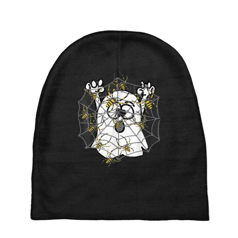 Funny Ghost Trapped In Joro Spider Web Halloween Cartoon Baby Beanies by Outpost | Artistshot