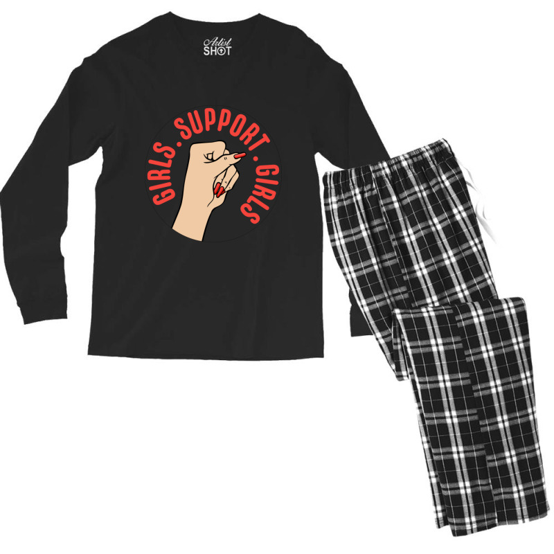 Girls Support Girls Soft Cotton Men's Long Sleeve Pajama Set | Artistshot