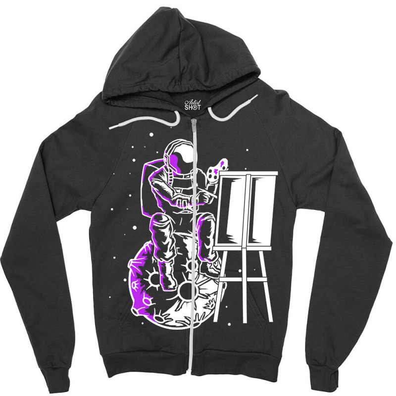 Astronaut On A Planet,  Astronaut On A Planet Art,  Astronaut On A Pla Zipper Hoodie | Artistshot