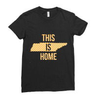 Orange White Tennessee State Outline Tennessee This Is Home Sweatshirt Ladies Fitted T-shirt | Artistshot