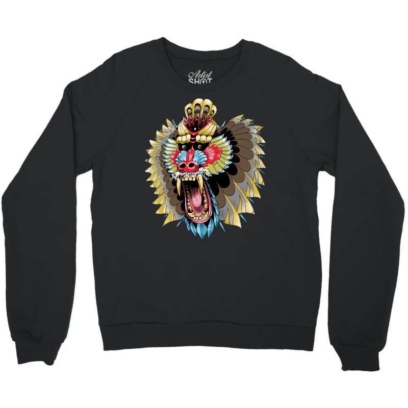 Mandrill, Mandrill Art, Mandrill Painting, Mandrill Vintage, Love Mand Crewneck Sweatshirt | Artistshot