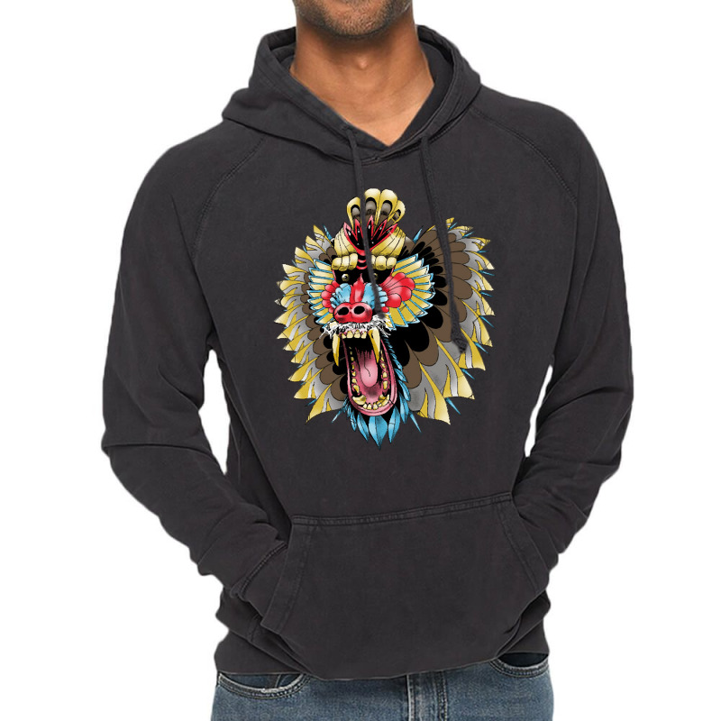 Mandrill, Mandrill Art, Mandrill Painting, Mandrill Vintage, Love Mand Vintage Hoodie | Artistshot