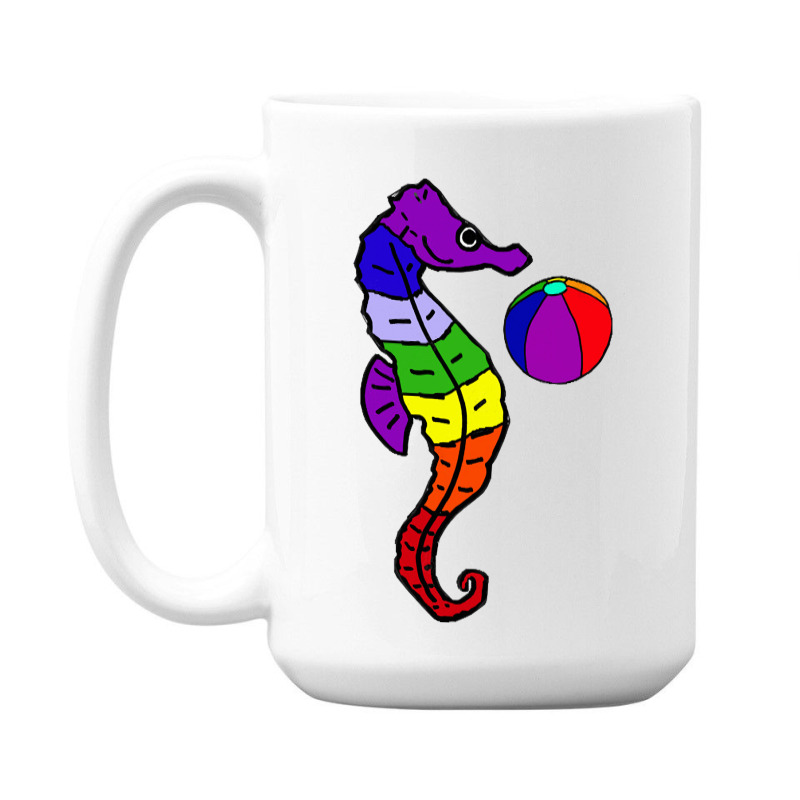 Cool Seahorse And Beach, Cool Seahorse And Beach Art,cool Seahorse And 15 Oz Coffee Mug | Artistshot