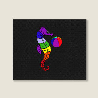 Cool Seahorse And Beach, Cool Seahorse And Beach Art,cool Seahorse And Landscape Canvas Print | Artistshot