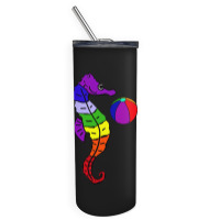 Cool Seahorse And Beach, Cool Seahorse And Beach Art,cool Seahorse And Skinny Tumbler | Artistshot