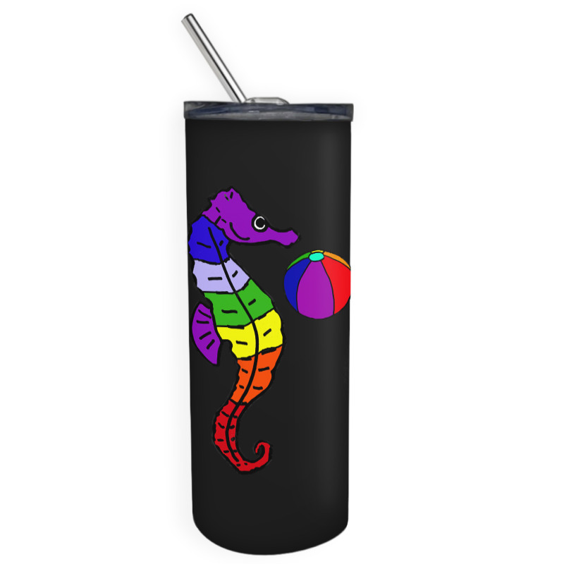 Cool Seahorse And Beach, Cool Seahorse And Beach Art,cool Seahorse And Skinny Tumbler | Artistshot