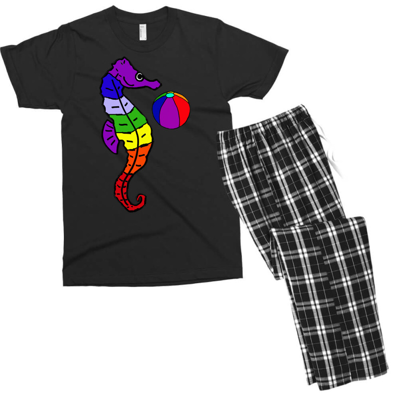 Cool Seahorse And Beach, Cool Seahorse And Beach Art,cool Seahorse And Men's T-shirt Pajama Set | Artistshot