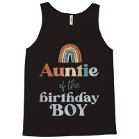 Womens Auntie Of The Birthday Boy Boho Rainbow Party Retro Supplies Tank Top | Artistshot