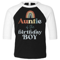 Womens Auntie Of The Birthday Boy Boho Rainbow Party Retro Supplies Toddler 3/4 Sleeve Tee | Artistshot