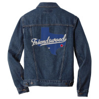 Friendswood Texas Tx Map Men Denim Jacket | Artistshot