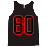 Jersey Number #80 Red Black Sports Birthday Lucky Number 80 Tank Top | Artistshot