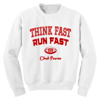 Think Fast Run Fast Chad Powers Youth Sweatshirt | Artistshot