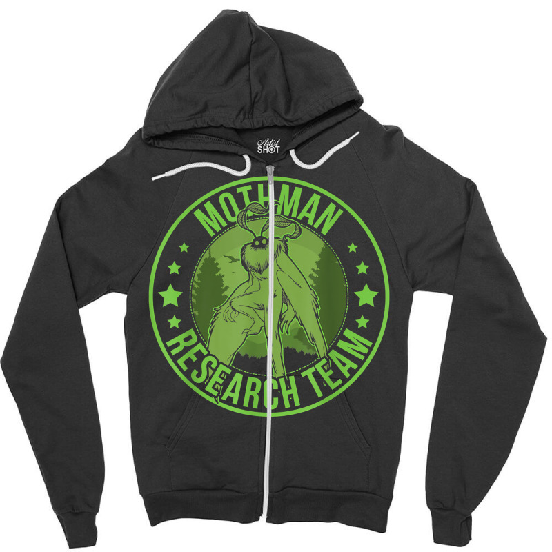 Mothman Hide & Seek Research Team Champion Cryptid T Shirt Zipper Hoodie by cm-arts | Artistshot