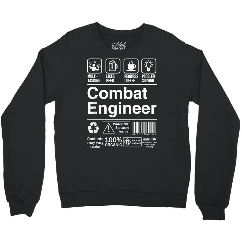 Combat Engineer Shopping Label Problem Solver T Shirt Crewneck Sweatshirt by cm-arts | Artistshot