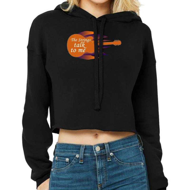 Guitar Strings Cropped Hoodie by cm-arts | Artistshot