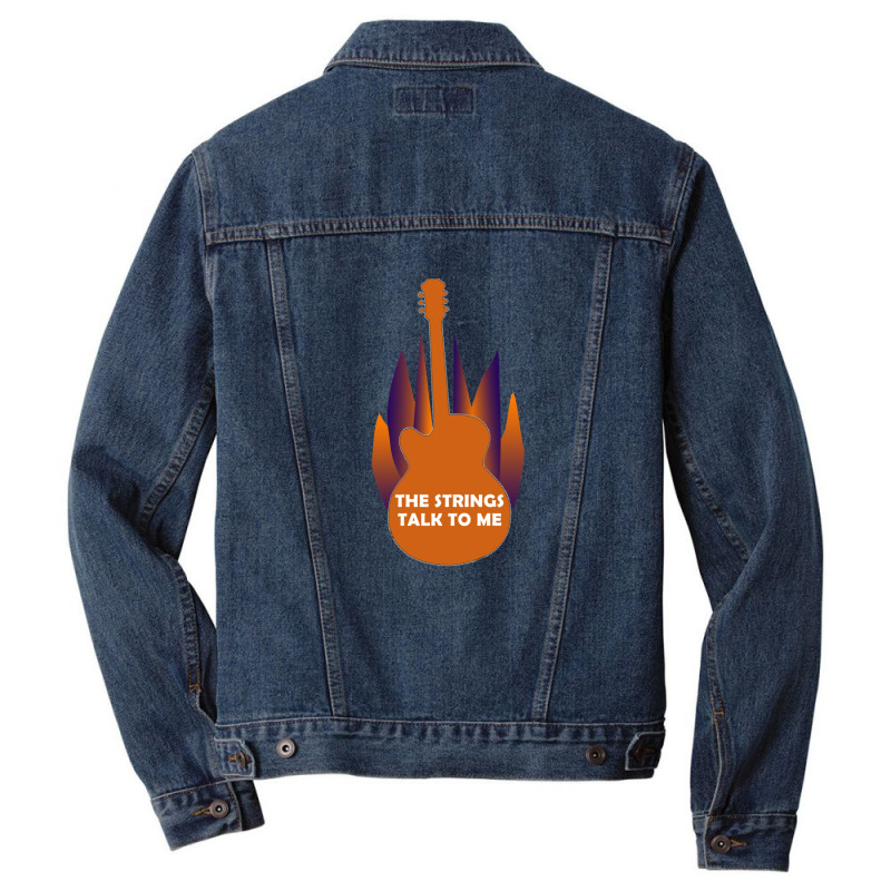 Guitar Strings Talk Men Denim Jacket by cm-arts | Artistshot