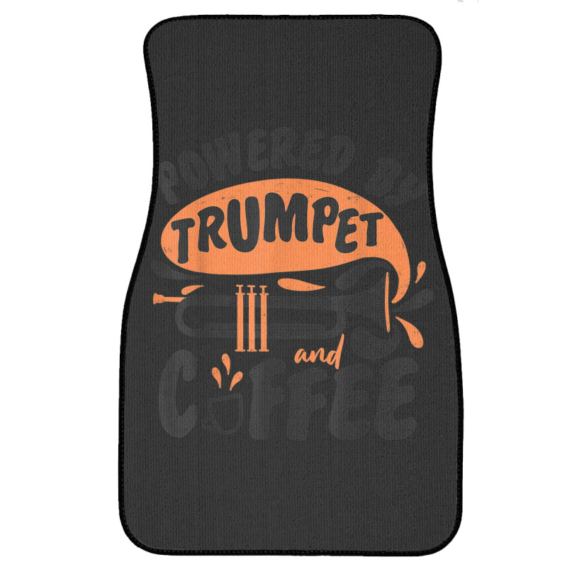 Trumpet Player Coffee Powered By Trumpet And Coffee Front Car Mat | Artistshot