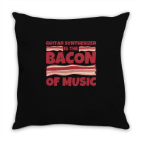 Guitar Synthesizer Gifts   Bacon Of Music Throw Pillow | Artistshot