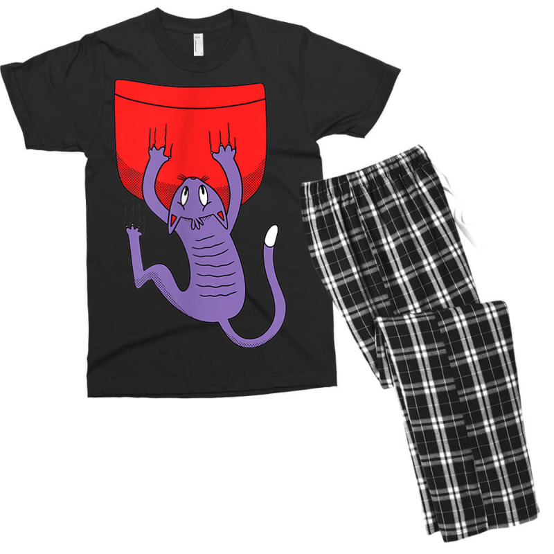 Funny Falling Cat Pocket Men's T-shirt Pajama Set by Fashzilla | Artistshot