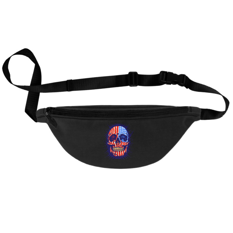 American Flag Skull, American Flag Skull Painting, American Flag Skull Fanny Pack | Artistshot