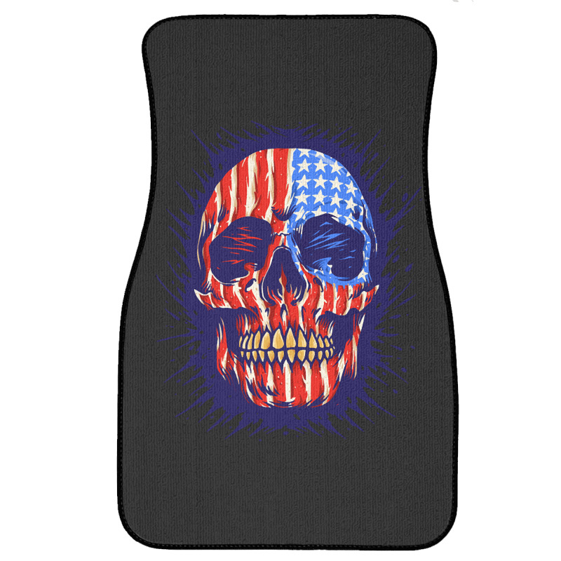 American Flag Skull, American Flag Skull Painting, American Flag Skull Front Car Mat | Artistshot