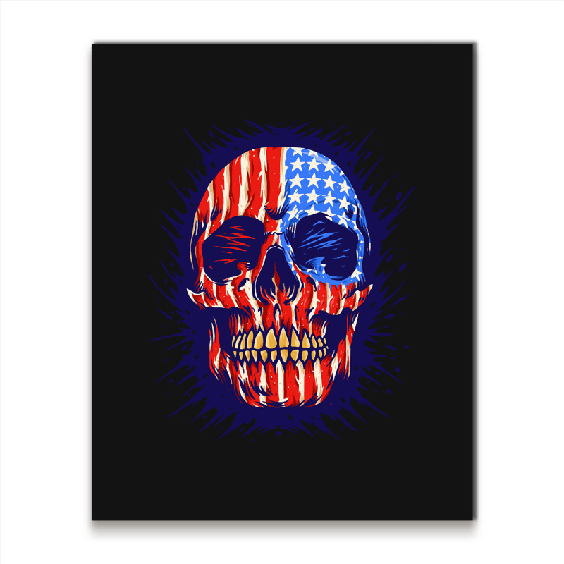 American Flag Skull, American Flag Skull Painting, American Flag Skull Metal Print Vertical | Artistshot