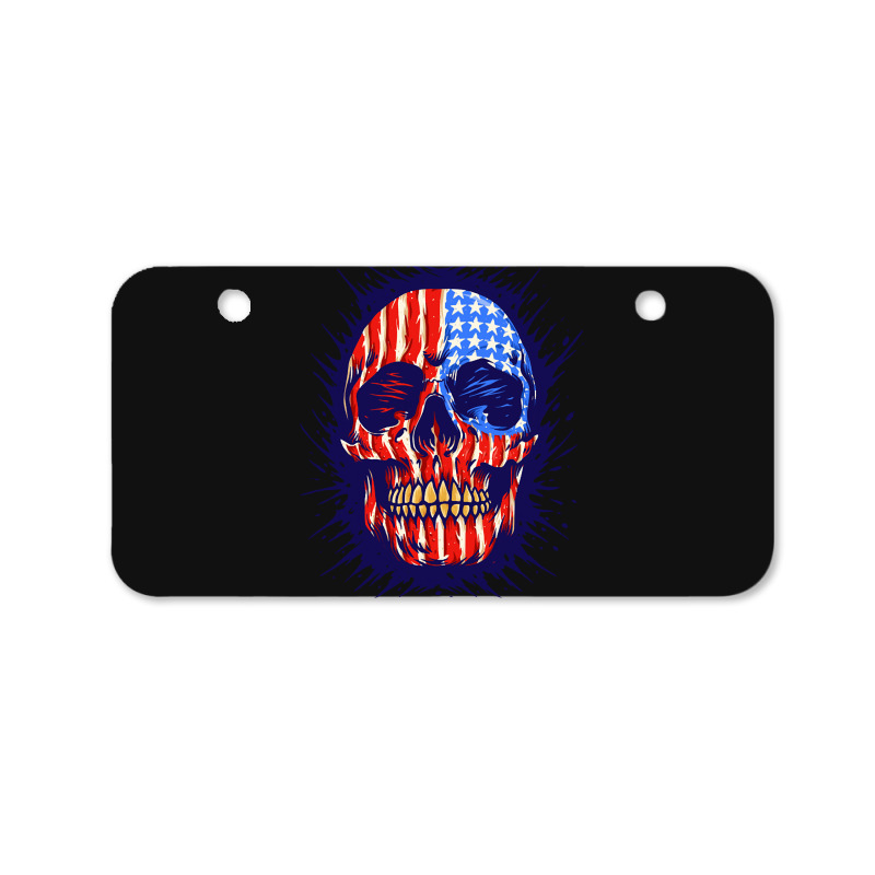 American Flag Skull, American Flag Skull Painting, American Flag Skull Bicycle License Plate | Artistshot