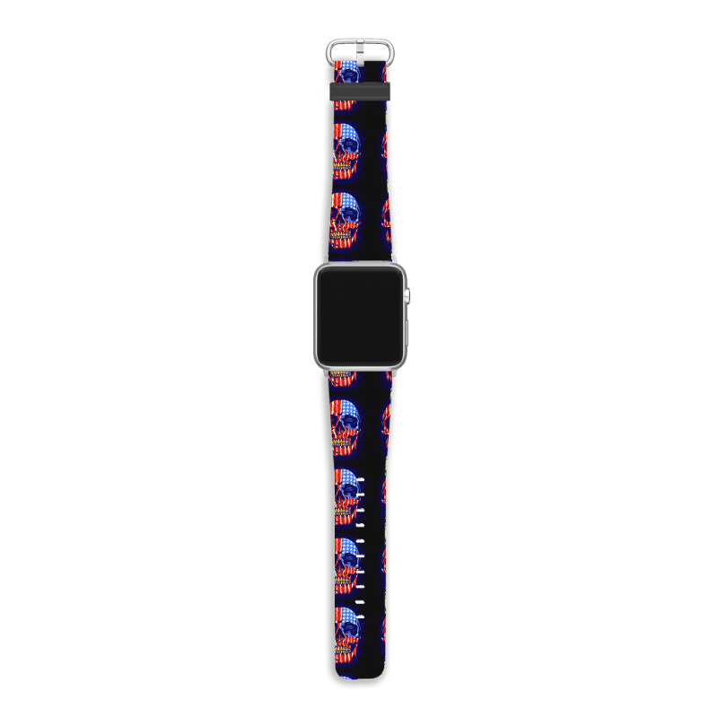 American Flag Skull, American Flag Skull Painting, American Flag Skull Apple Watch Band | Artistshot