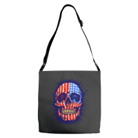 American Flag Skull, American Flag Skull Painting, American Flag Skull Adjustable Strap Totes | Artistshot