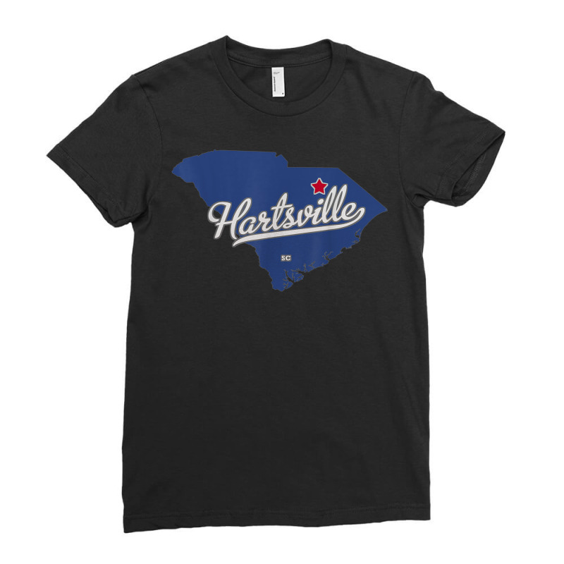 Hartsville South Carolina Sc Map Ladies Fitted T-Shirt by Queens | Artistshot