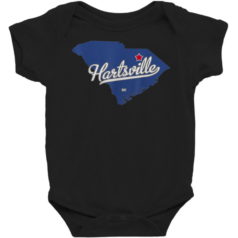 Hartsville South Carolina Sc Map Baby Bodysuit by Queens | Artistshot