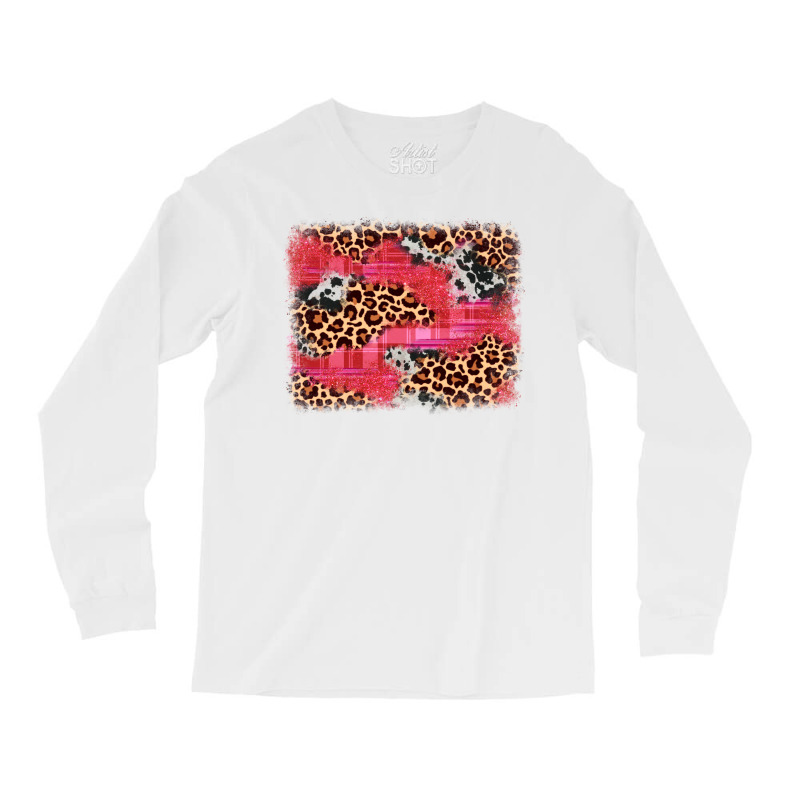 Valentine's Day Cowhide Leopard Background Long Sleeve Shirts | Artistshot