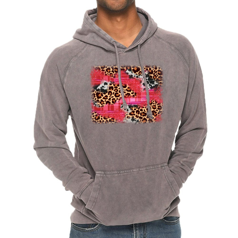 Valentine's Day Cowhide Leopard Background Vintage Hoodie | Artistshot