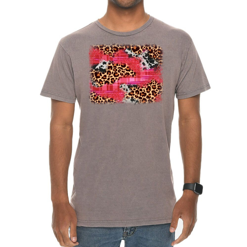 Valentine's Day Cowhide Leopard Background Vintage T-shirt | Artistshot