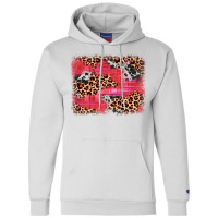 Valentine's Day Cowhide Leopard Background Champion Hoodie | Artistshot