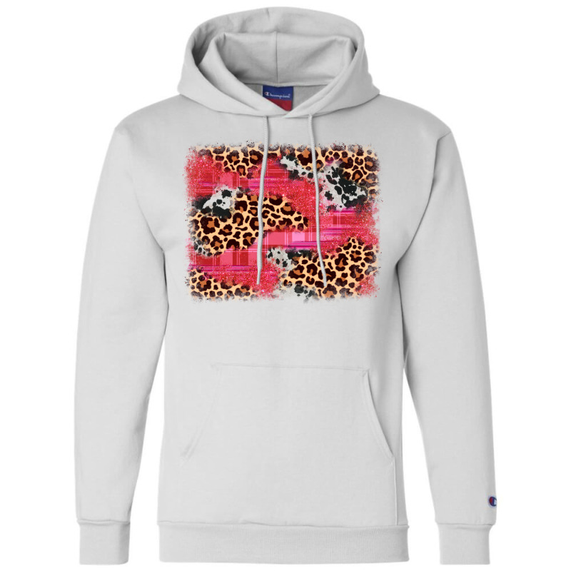 Valentine's Day Cowhide Leopard Background Champion Hoodie | Artistshot