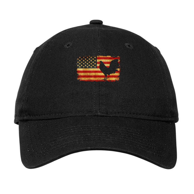 Vintage Us Flag Cock Fight Adjustable Cap by MarthaKartchner | Artistshot