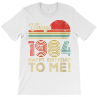 Womens 38 Year Old Vintage 1984 Happy Birthday To Me V Neck T Shirt T-shirt | Artistshot