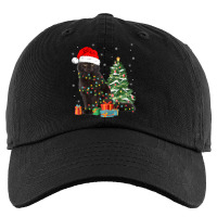 Black Cat Santa Tangled Up In Christmas Lights Xmas Tree Kids Cap | Artistshot